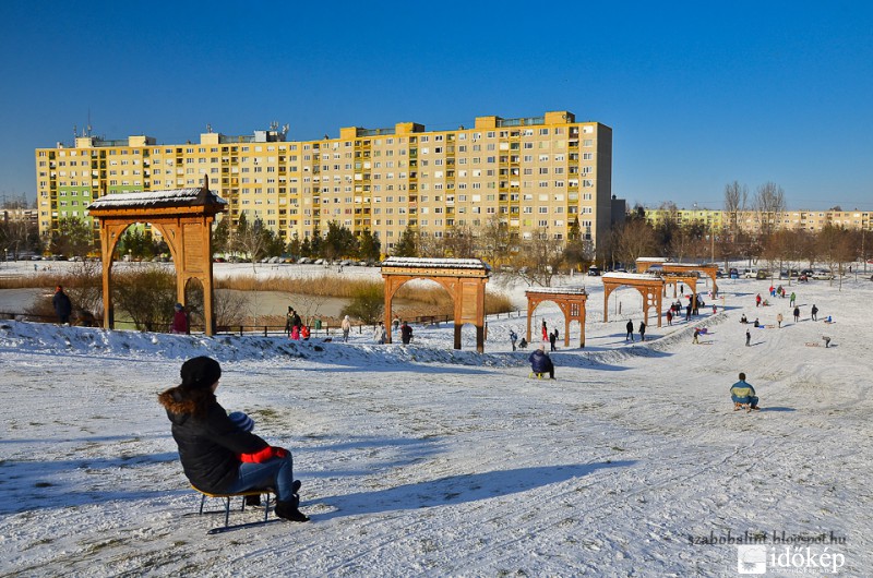 Szánkózók Szegeden
