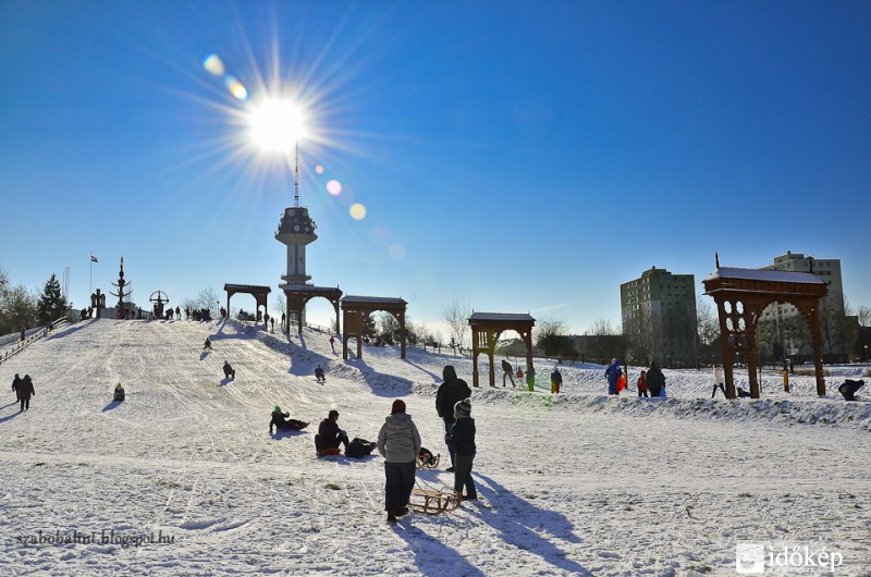 Szánkózók Szegeden