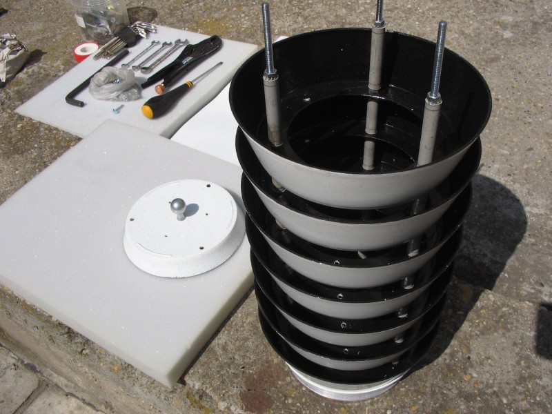 Árnyákoló alja és a záró fedele