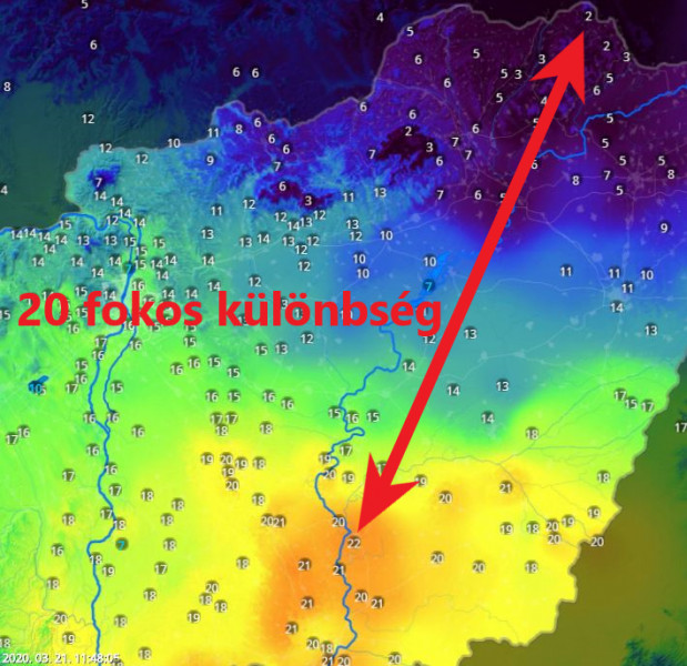 20 fokos különbség
