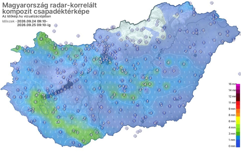 csütörtöki csapadék
