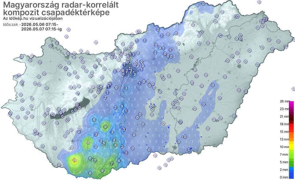 Végre vannak értékek a csapadéktérképen