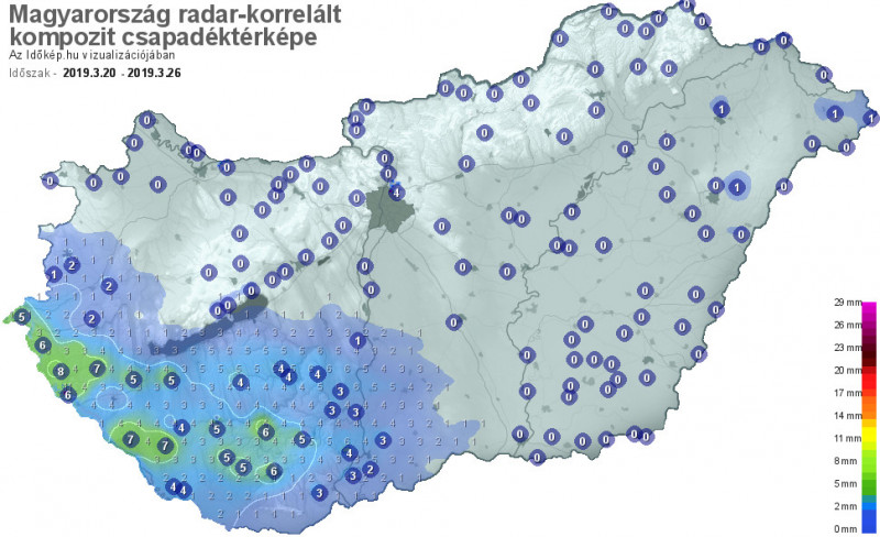 Heti csapadékösszeg 