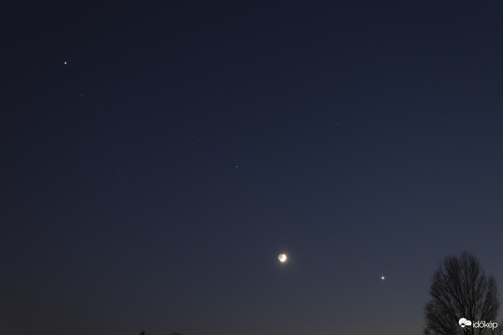 Jupiter-Szaturnusz-Hold-Vénusz sorakozó