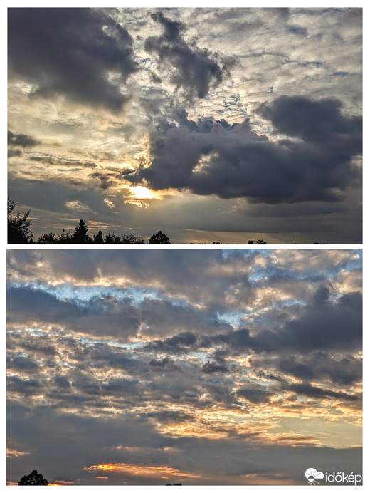 Polgárdi, felhős este, szélcsend, 15 C