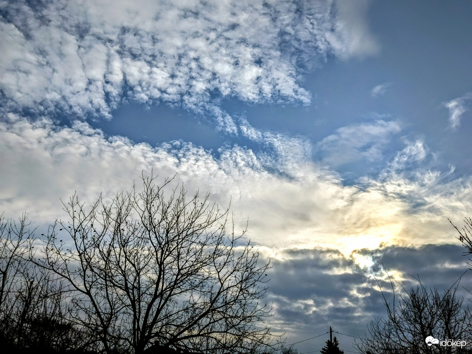 Polgárdi, közepesen felhős, élénk D-K-i szél, +6 C