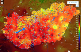 Még most is sok helyen 25 fok felett vagyunk! (Hőtérkép 2024. 04. 14. 19:08)