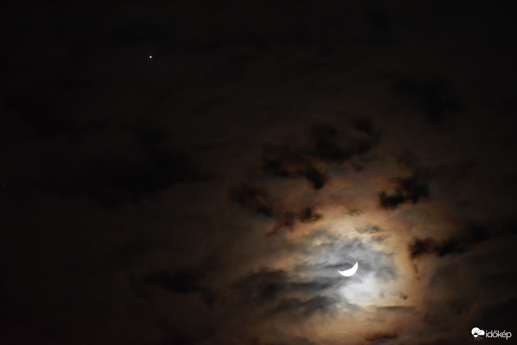 Hold-Jupiter együttállás Csákányháza felett