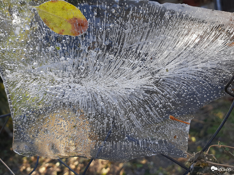 Jégbe zárt buborékok