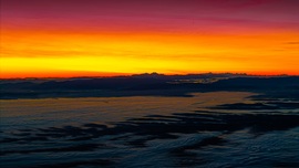 Ködtenger, Alpok, Napnyugta