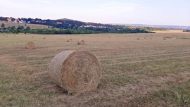 Szalmabálák a Gida-pataki tó feletti mezőn kora este... :)