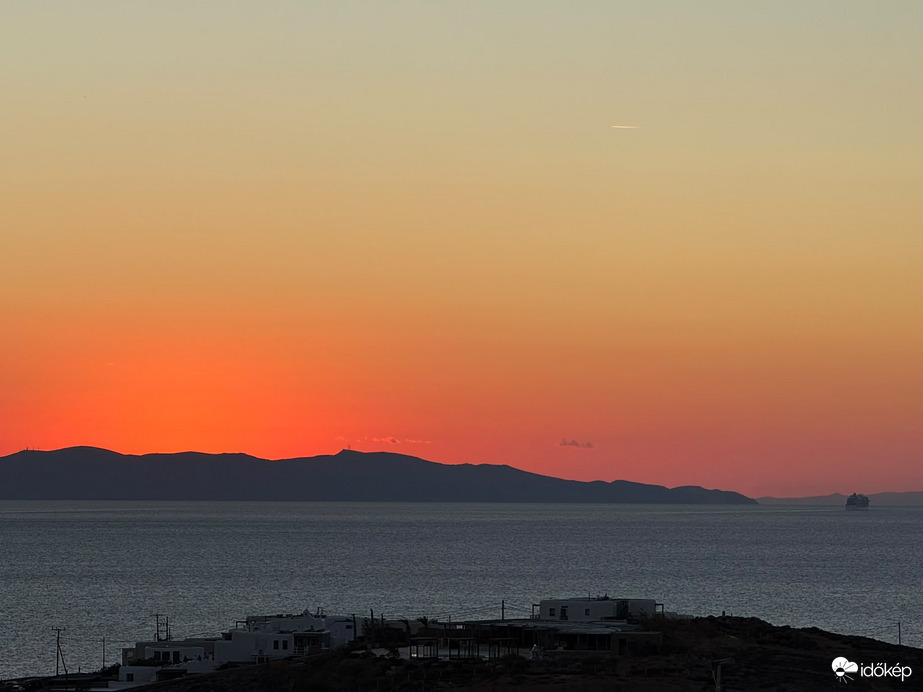 Naplemente -Égei-tenger Mykonos