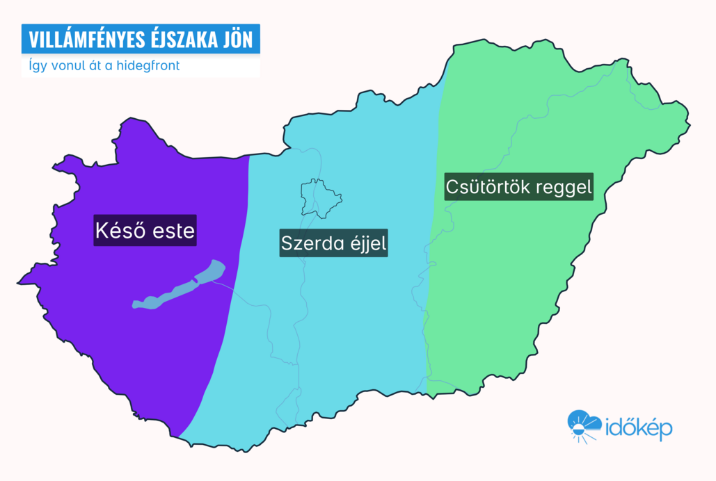Így érkezhet a zivatarrendszer
