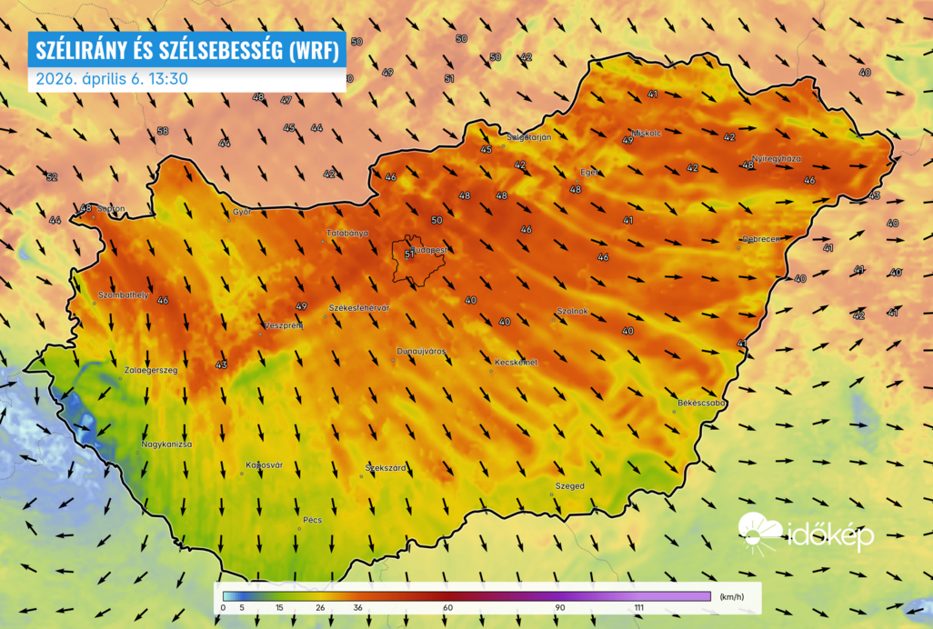 Jön a hidegfront, ismét támad a szél