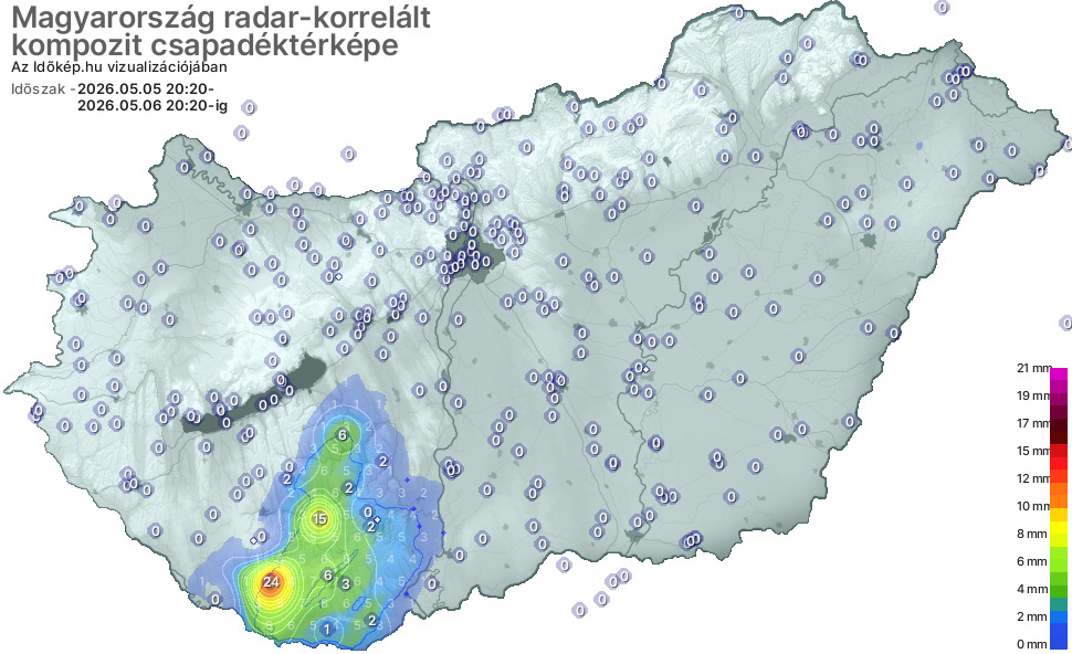 24 milliméterrel eddig Szigetvár vezet
