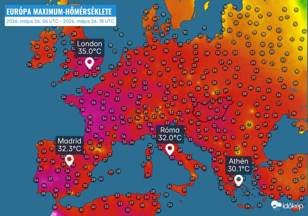 Keddi maximumok Európában
