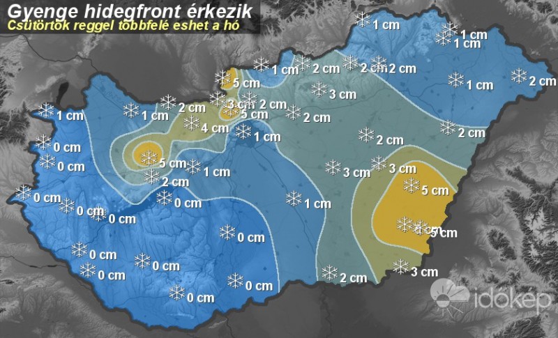 Csütörtök reggel és délelőtt várható hó