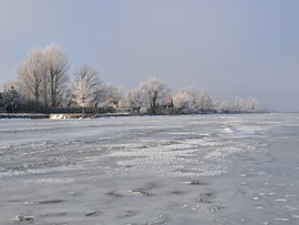 Fagyos, ködös napkelte