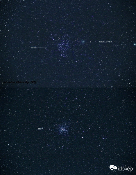 Nyílthalmazok az őszi és téli égen.