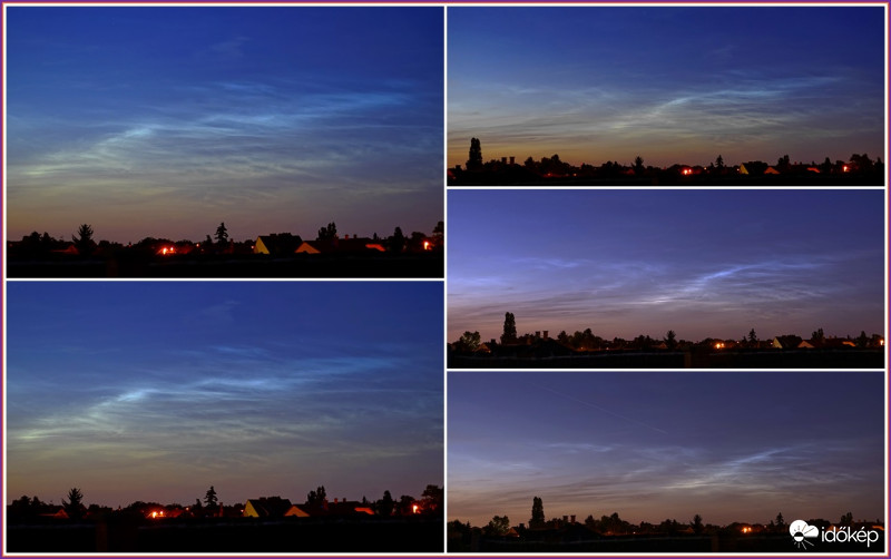 NLC az alkonyati ÉK-i égen.