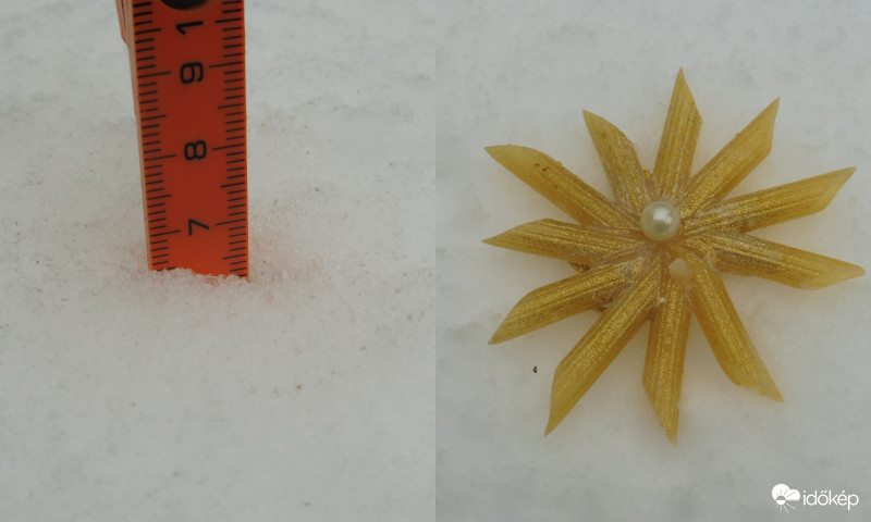 7 cm hó és egy hópihe tésztából