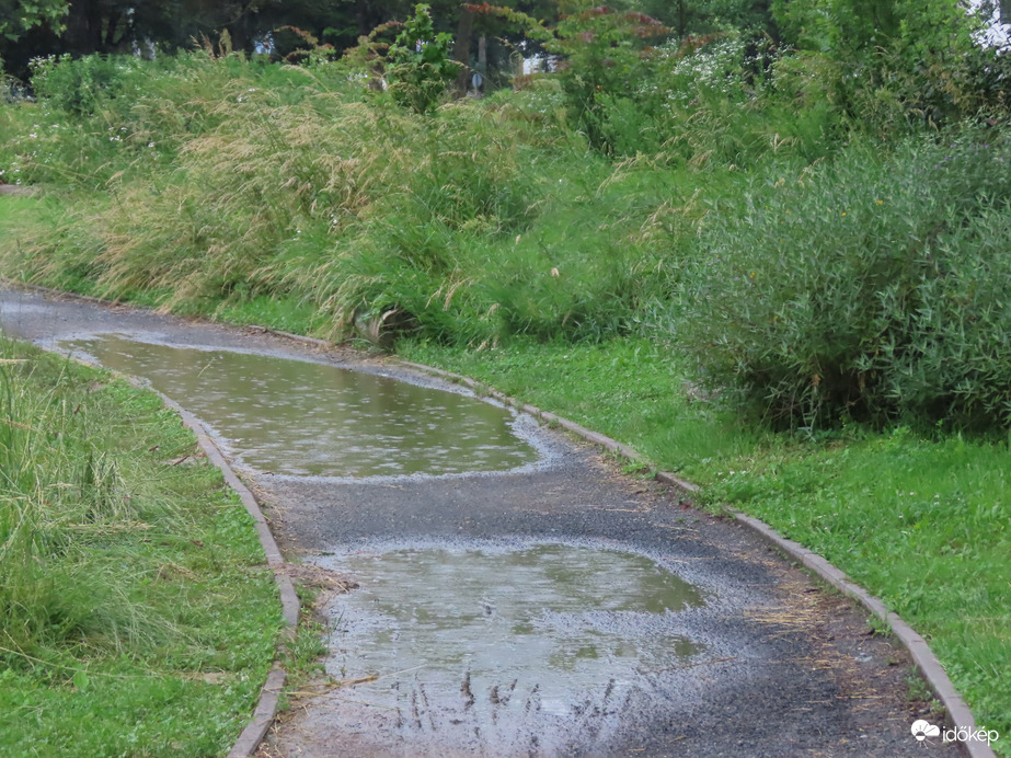 Hazafelé elkapott az eső