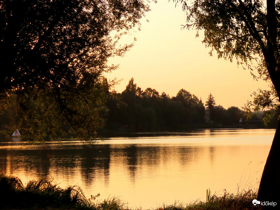 Tó fákkal keretezve