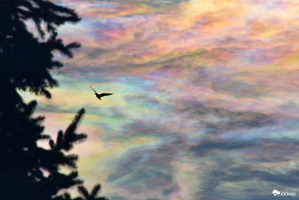 Gyönyörű irizáló felhők ez év utolsó napján Szombathely felett