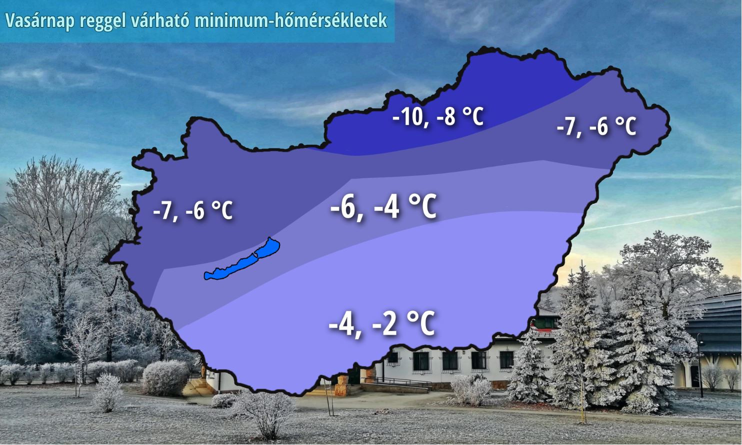 Vasárnap reggeli minimum-hőmérséklet