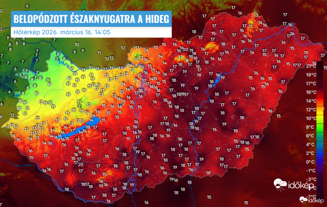 Belopódzott északnyugatra a hideg