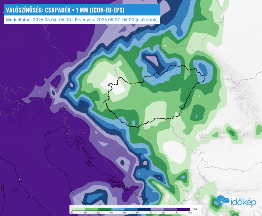 Csapadék valószínűségi térkép