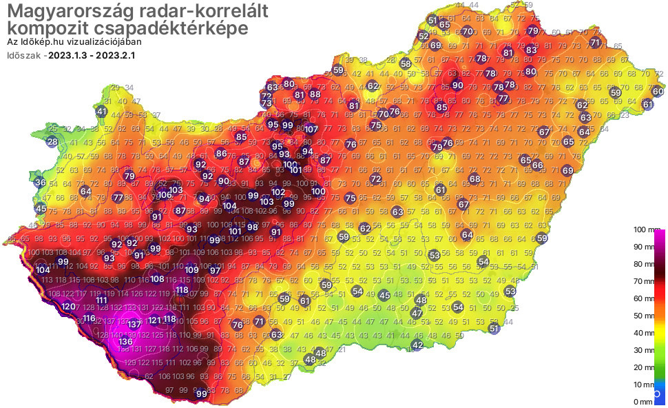 30 napos csapadék