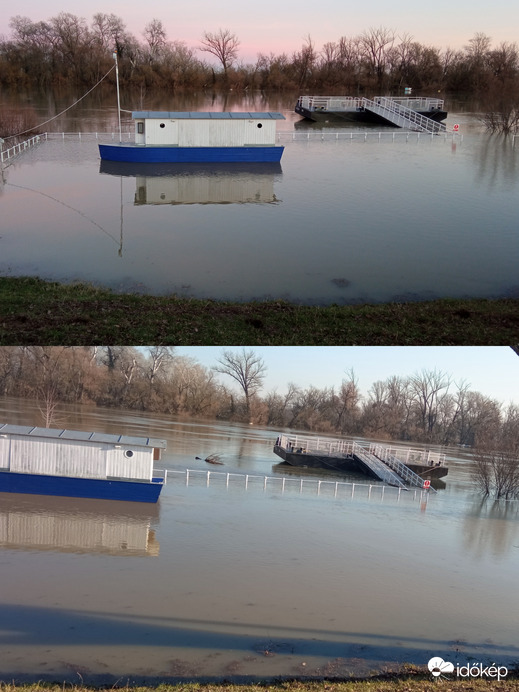 A Duna Budapestnél tegnap és ma 