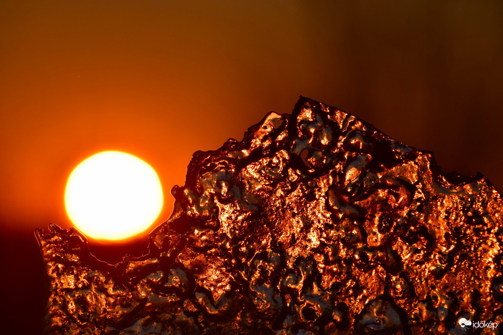 Jégtáblás napnyugta, Dévaványa.