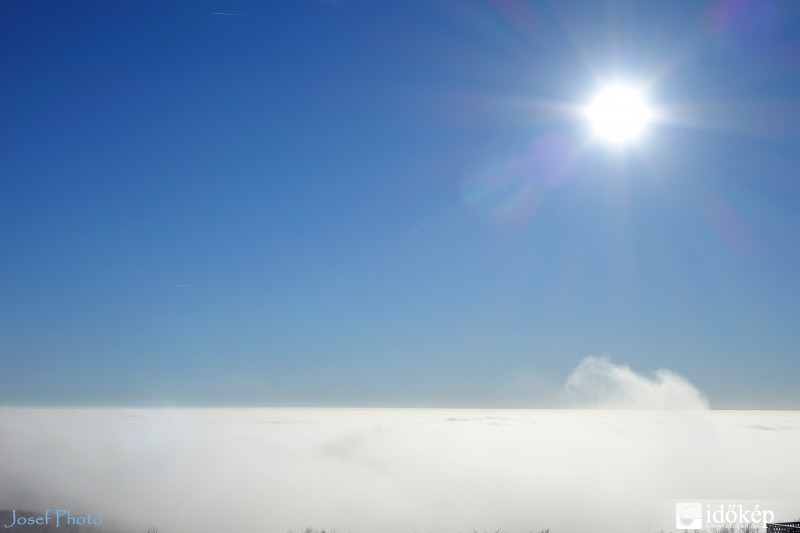 Elképesztő panoráma a felhők felett a kékesi TV kilátóból ,2015.12.07.