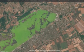 A Velencei-tó a Sentinel-2 műholdképén