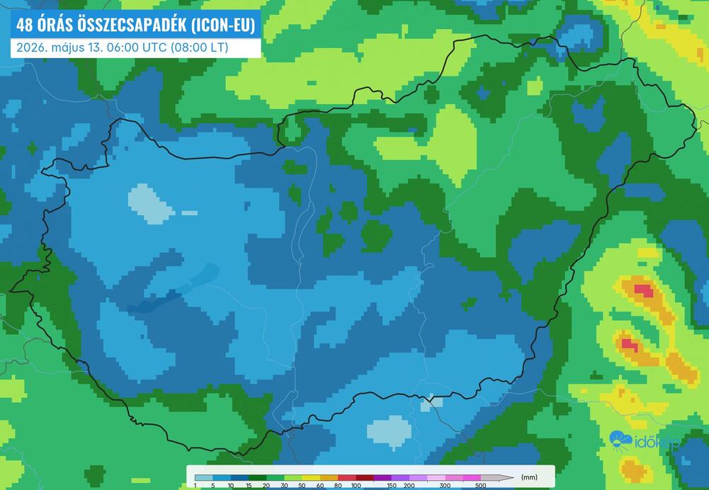 48 órás csapadékösszeg