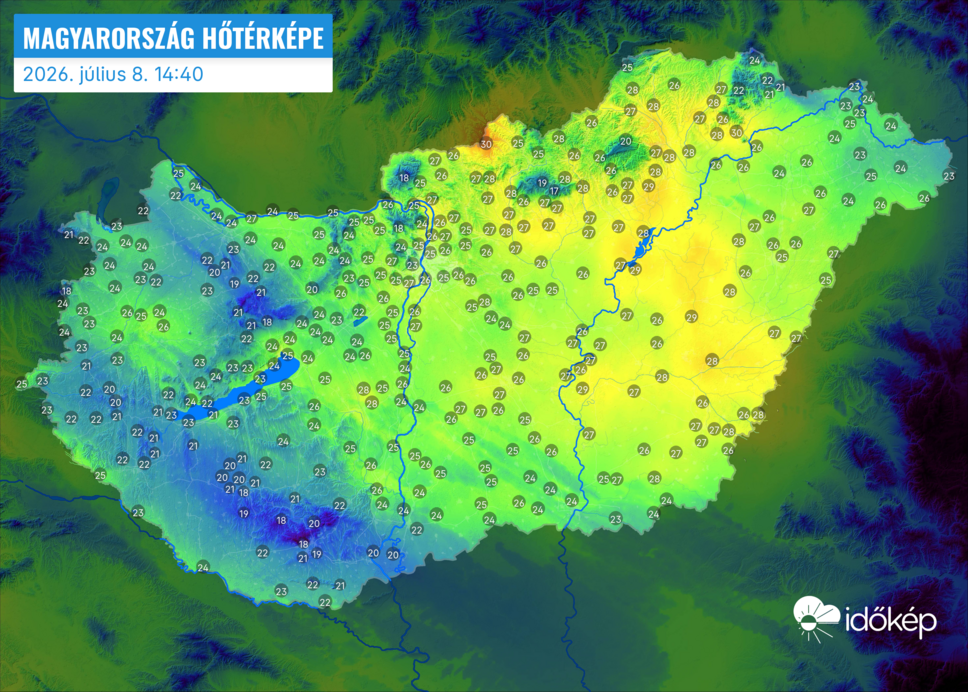 Kellemesebb a hőmérséklet mint 24 órával ezelőtt