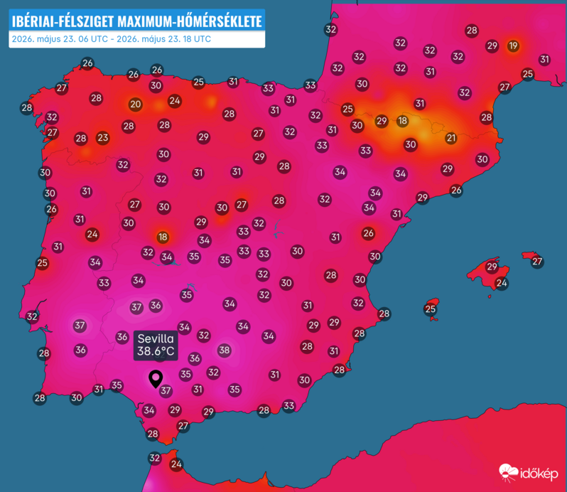 Közel 39 fok Spanyolországban