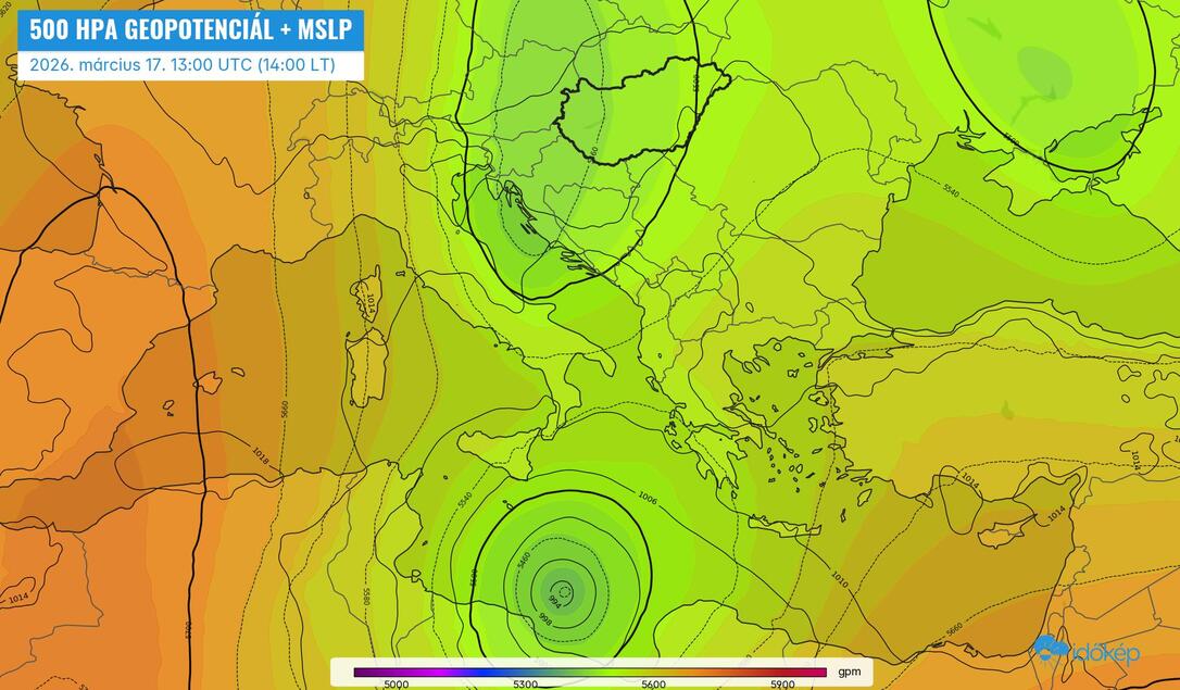 Cut-off ciklon a Földközi-tenger fölött