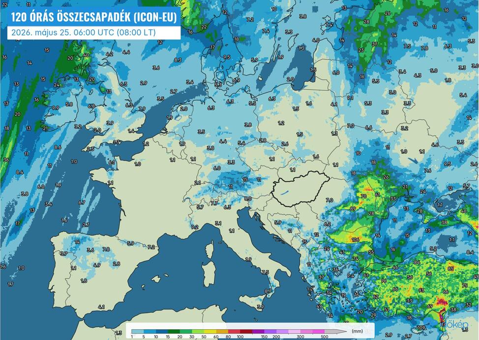 120 órás csapadékösszeg