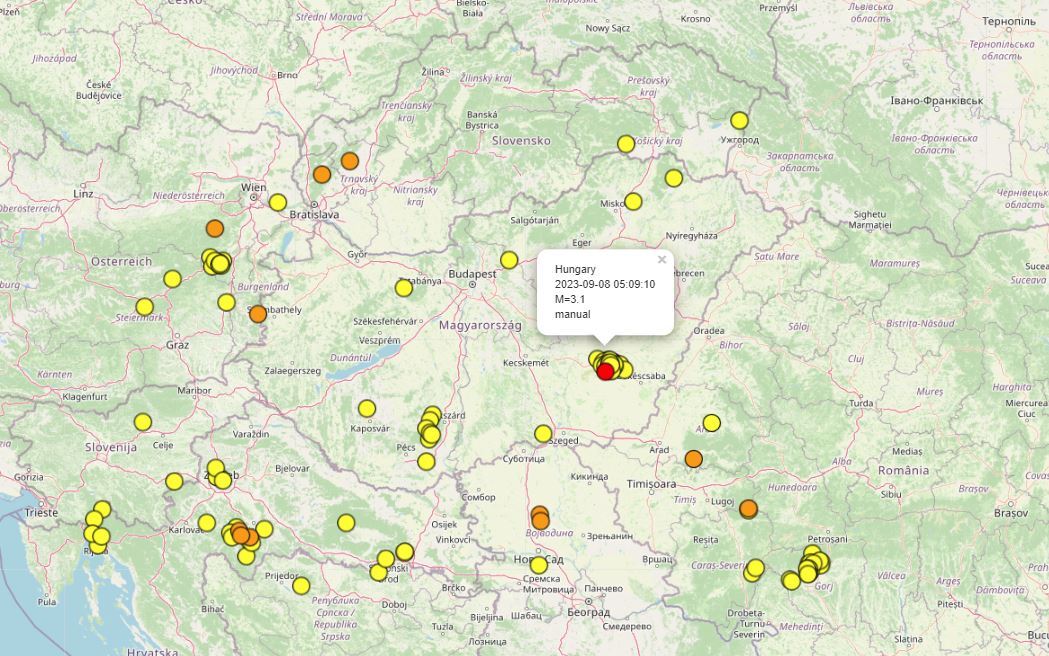 Térkép: ELKH FI Kövesligethy Radó Szeizmológiai Obszervatórium
