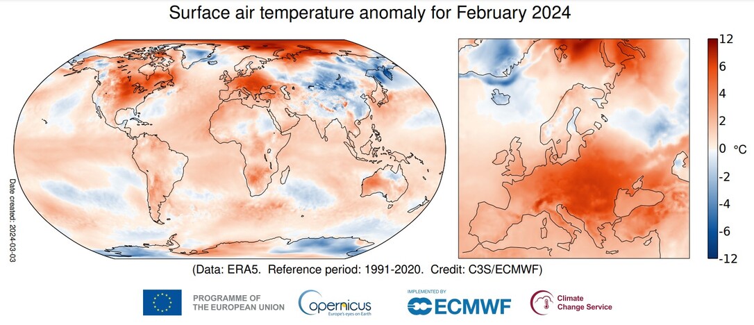 Térkép: Copernicus Climate Change Service (C3S)