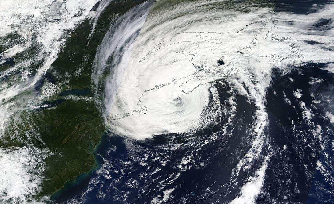 Lee ex-hurrikán szeptember 16-án (Műholdkép: NASA)
