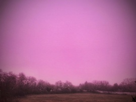 Párás, borús táj alkonyati festése