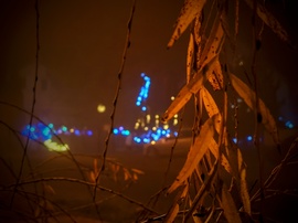 Ködbe tünedező karácsonyi fények