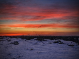 Újévi fátylas, havas alkonyat 