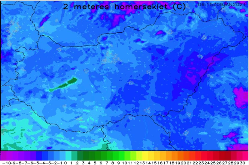 WRF hőmérséklet előrejelzés 01.09.