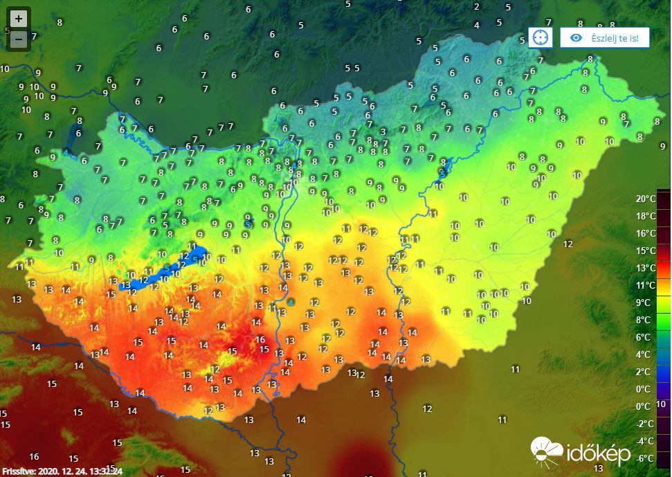 Hőtérkép 24-e kora délután