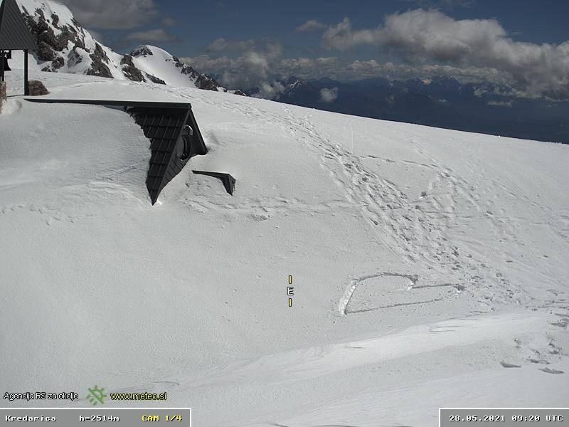Kredarica május 28. - Forrás: bergfex.com / arso.meteo.si